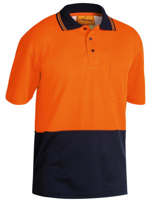 Hi Vis Polo Shirt - Orange/Navy