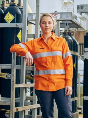 Apex 160 Ladies Taped Hi Vis FR Ripstop Vented Shirt
