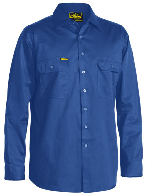 Cool Lightweight Drill Traditional Fit Shirt - Royal
