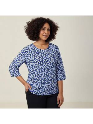 Petal Print 3/4 Sleeve Top