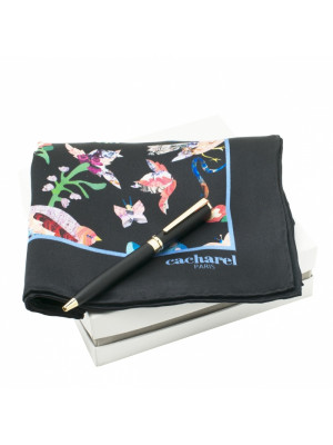 Set Cacharel Black (ballpoint Pen & Silk Scarf)