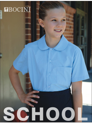 Girls Peter Pan Collar Short Sleeve School Shirt