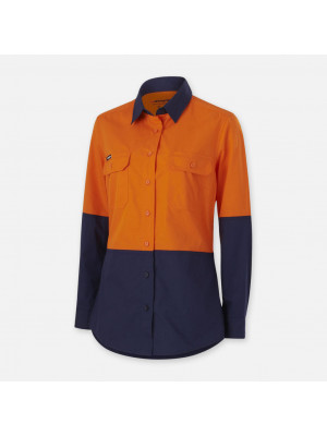 Womens Workcool Vented Spliced Shirt Long Sleeve