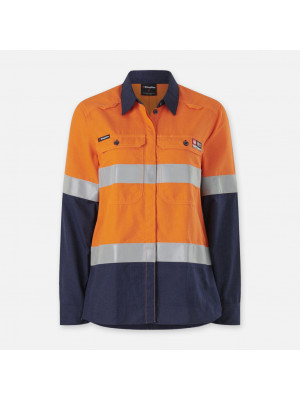 Womens Shieldtec Lenzing FR Hi Vis Spliced Open Front Taped Shirt