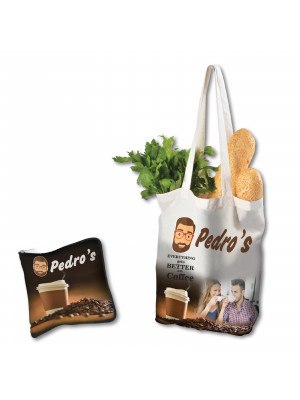 Cotton Folding Shopping Bag with Full Colour Design - 170 GSM