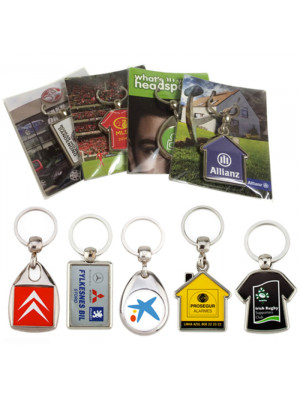 Metal key ring- on backing card poly bagged-duplex
