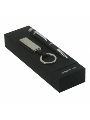 Set Cerruti 1881 Black (ballpoint Pen & Key Ring)