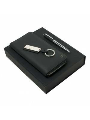 Set Hamilton Black (ballpoint Pen, Key Ring & Travel Wallet)