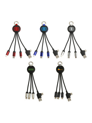 Round Shaped Light Up Multi Charging Cable