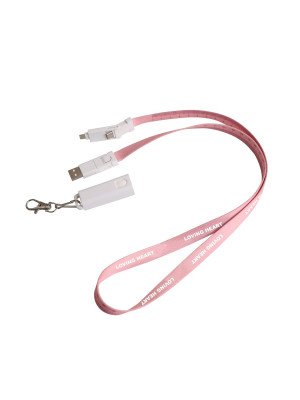 6 in 1 Polyester Lanyard Charging Cable