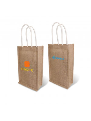Jute Double Wine Carrier