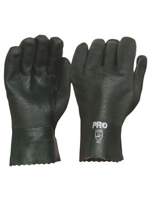 27cm Green Double Dipped PVC Gloves