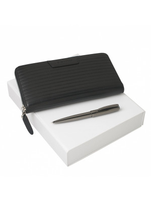 Set Ramage (Black ballpoint Pen & Travel Wallet)