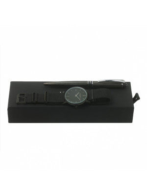 Set Uomo Black (ballpoint Pen & Watch)