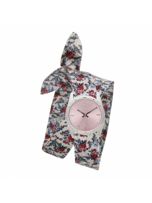 Watch Fusion Silver Patterns Pink Fabric-r-w-f401
