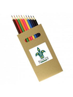 10Pk Natural Wood Full Size Colouring Pencil