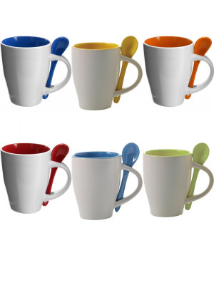 Ceramic mug with spoon Eduardo