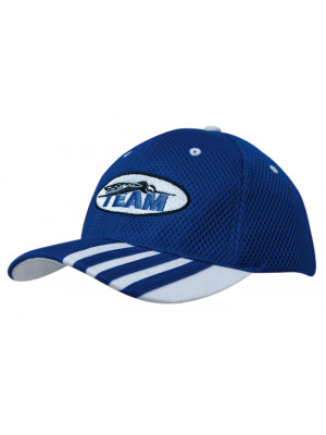 Sandwich Mesh Cap with Striping on Peak