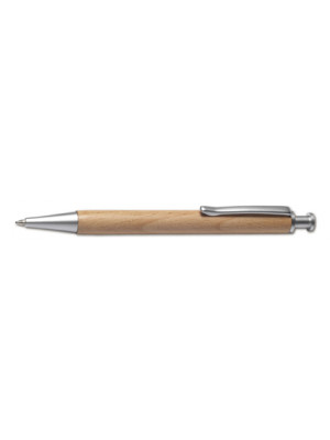 Toronto Wooden Ballpen With Silver Metal Clip- Blue Ink