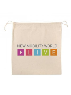 Calico Bag with Drawstring Closure