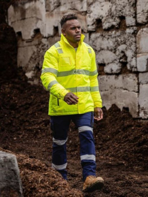 Taped Hi Vis Heated Jacket with Hood