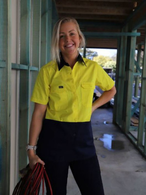 Womens Cool Lightweight Hi Vis Drill Shirt