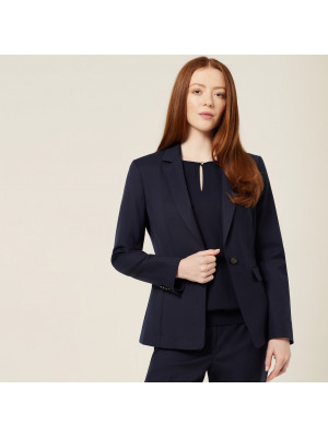Wool Blend Twill Tailored Jacket