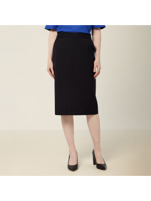 Wool Blend Twill Secret Waist Midi Skirt