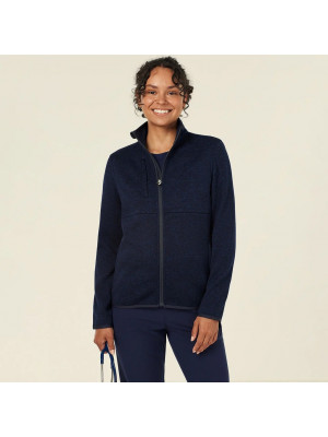 Textured Fleece Zip Front Jacket