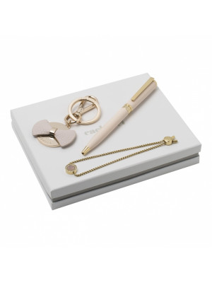 Set Cacharel Light Pink (ballpoint Pen, Key Ring & Gold Plating Bracelet)