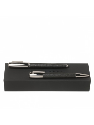 Set Pure Leather Black (ballpoint Pen & Rollerball Pen)
