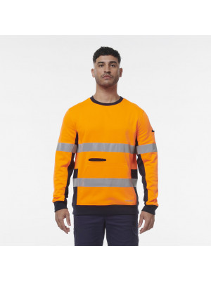 Reflective Spliced Crew Neck Fleece