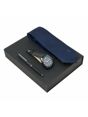 Set Element Navy (ballpoint Pen, Watch & Silk Tie)