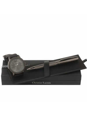 Set Christian Lacroix Black (Premium ballpoint Pen & Watch)