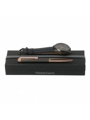 Set Christian Lacroix Grey (ballpoint Pen & Watch)
