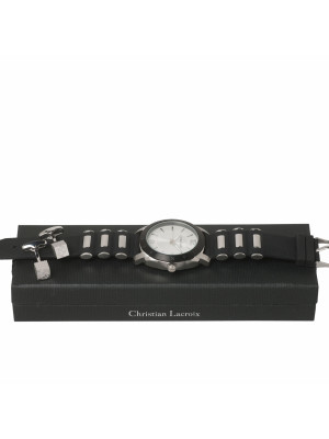 Set Christian Lacroix (Premium watch & Stainless Steel Cufflinks)