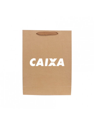 Large Vertical Paper Bag With Fabric Flat Handle(300 x 400 x 110mm)
