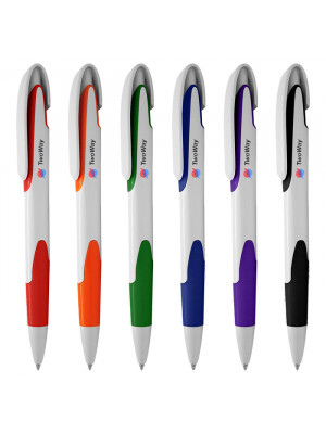 Keely White Plastic Pen