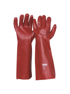 45cm Red Single Dippled PVC Gloves