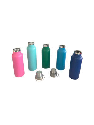 600ml Double Wall Vacuum Bottle with Bamboo Lid