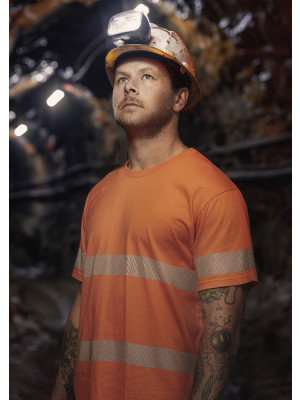 Mens Hi Vis Segmented Tape Cotton Tee Shirt
