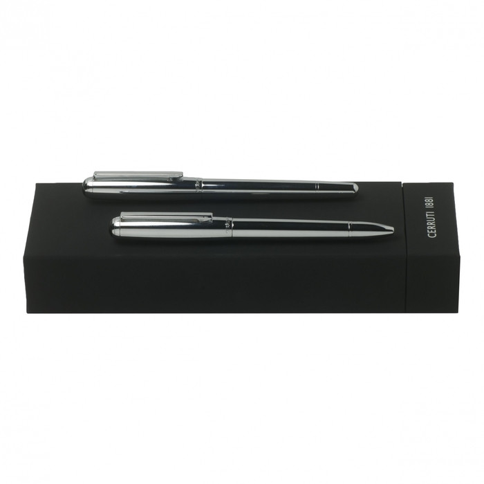 Custom Printed Promotional Set Obus Chrome (ballpoint Pen & Rollerball