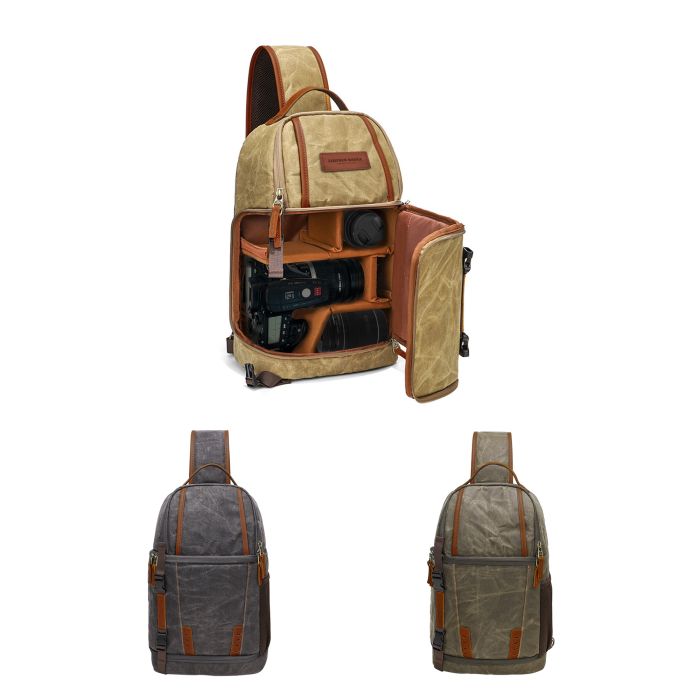 Waxed Canvas Camera Sling Bag