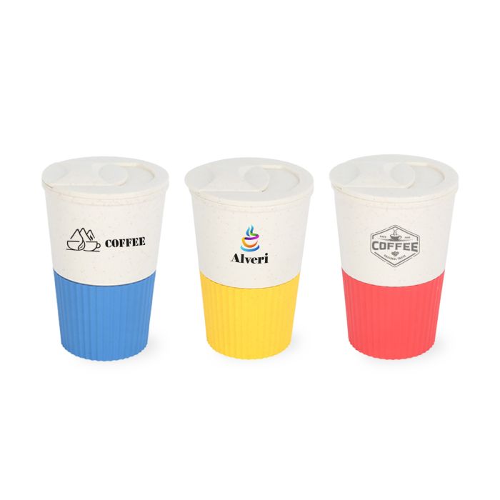 380ML Wheat Straw Water Cup with Lid