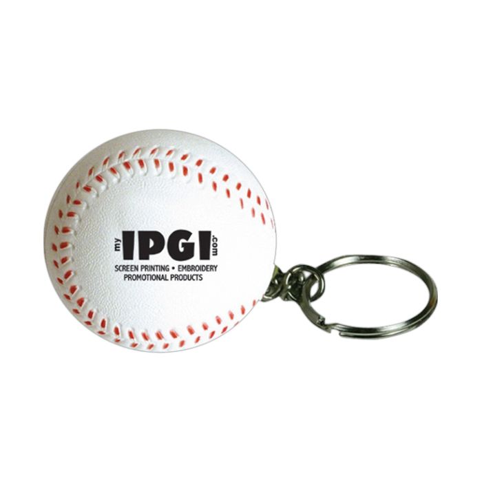 Keyring with Baseball Stress Reliever