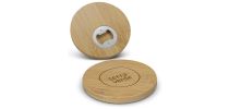 Bamboo Bottle Opener Coaster - Round