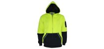 HiVis 2 Tone Full Zip Super Fleecy Hoodie