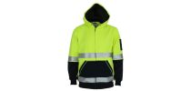 Hivis 2 Tone Full Zip Super Fleecy Hoodie With CSR R/Tape
