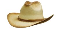 Sprayed Cowboy Straw Hat Leather Drawstring