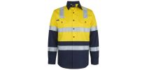 JBs Hi Vis (D+N) Long Sleeve 150g Level 3 Work Shirt